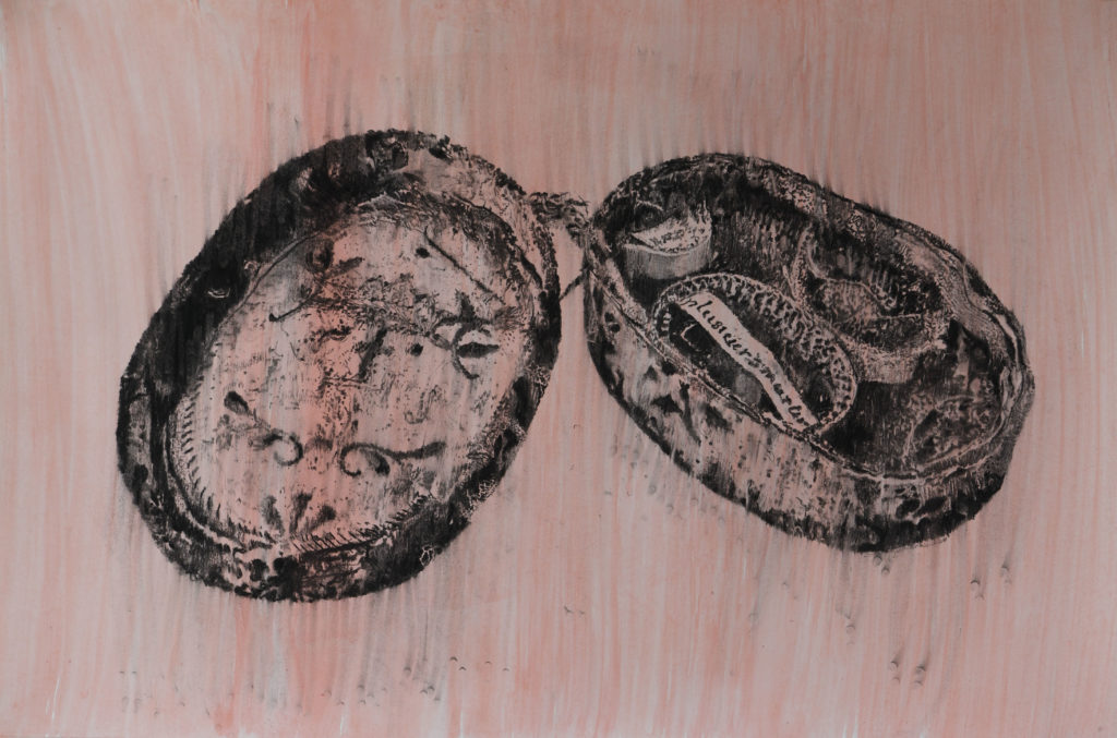 Rest II, fusain et gouache, 2020, 98 x 146 cm