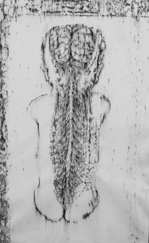 Sans titre, fusain sur papier, 135 x 104 cm, 2018 Sans titre, fusain sur papier, 135 x 104 cm, 2018