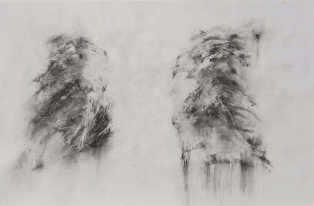 Més-Anges, fusain sur papier, 94 x 115 cm, 2018 Més-Anges, fusain sur papier, 94 x 115 cm, 2018